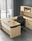 U-shape Executive Laminate 30"x72" Height Adjustable Desk in Aspen Laminate - Kansas City Office Furniture