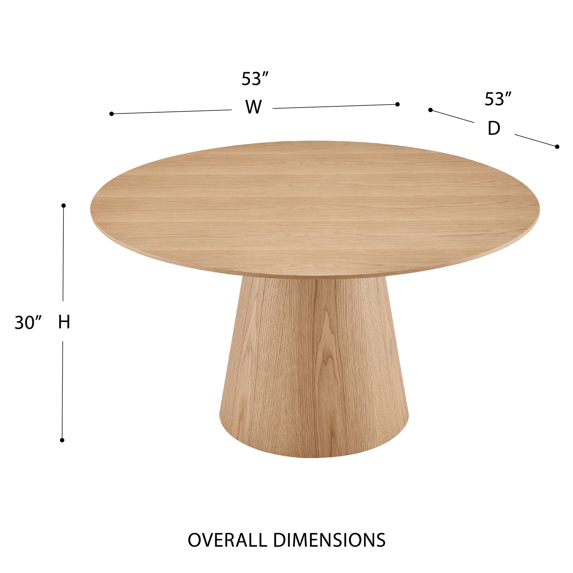 Wesley 53" Wood Veneer Round Table - Kansas City Office Furniture