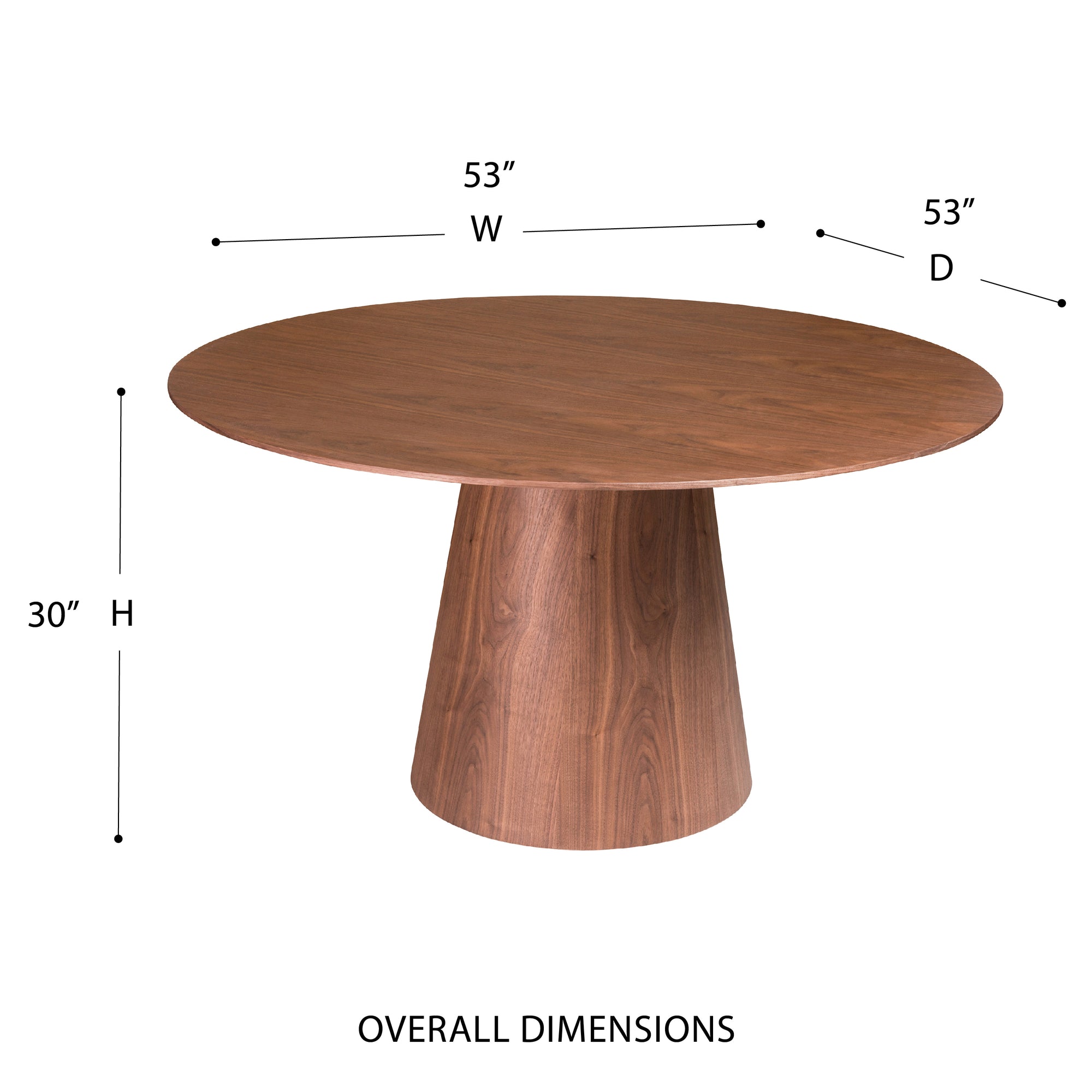 Wesley 53" Wood Veneer Round Table - Kansas City Office Furniture