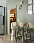 Grand Rapids Chair Company. Sadie II Outdoor Barstools at counter. Kansas City office furniture.