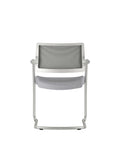 Back view of the AIS Devens Guest chair with gray mesh back and gray seat on a white background. Kansas City Office Design.