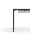 Humanscale eFloat Quattro Cable Manager | Under-Desk Leather Cable Basket, For 46"W Tops (32.8"L x 4.2"D x 4.2"W)(48), Black, Salzburg Leather Cloud, side view. Kansas City Office Design.