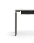 Humanscale eFloat Quattro Cable Manager | Under-Desk Leather Cable Basket, For 58"W Tops (44.8"L x 4.2"D x 4.2"W)(60), Gray, Salzburg Leather Black, side view. Kansas City Office Design.