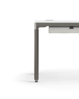 Humanscale eFloat Quattro Cable Manager | Under-Desk Leather Cable Basket, For 58"W Tops (44.8"L x 4.2"D x 4.2"W)(60), Gray, Salzburg Leather Cloud, side view. Kansas City Office Design.