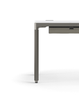 Humanscale eFloat Quattro Cable Manager | Under-Desk Leather Cable Basket, For 58"W Tops (44.8"L x 4.2"D x 4.2"W)(60), Gray, Salzburg Leather Concrete, side view. Kansas City Office Design.