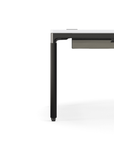 Humanscale eFloat Quattro Cable Manager | Under-Desk Leather Cable Basket, For 70"W Tops (56.8"L x 4.2"D x 4.2"W)(72), Black, Salzburg Leather Concrete, side view. Kansas City Office Design.
