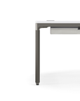Humanscale eFloat Quattro Cable Manager | Under-Desk Leather Cable Basket, For 70"W Tops (56.8"L x 4.2"D x 4.2"W)(72), Gray, Salzburg Leather Cloud, side view. Kansas City Office Design.