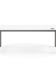 Humanscale eFloat Quattro Cable Manager | Under-Desk Leather Cable Basket, For 70"W Tops (56.8"L x 4.2"D x 4.2"W)(72), Gray, Salzburg Leather Concrete, back view. Kansas City Office Design.