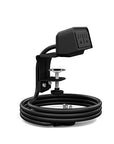 Side view of the black dual outlet SitOnIt EON power. Clamp mounted. Kansas City Office Design.
