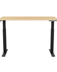 Front view of the SitonIt Switchback Height Adjustable Sit-to-Stand Desk. It has a Black base with a 27"D x 54"W maple top - Kansas City Office Furniture