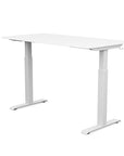 Back view of the SitonIt Switchback Height Adjustable Sit-to-Stand Desk. It has a White base with a 27"D x 54"W White top - Kansas City Office Furniture