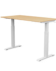 Back view of the SitonIt Switchback Height Adjustable Sit-to-Stand Desk. It has a White base with a 27"D x 54"W maple top - Kansas City Office Furniture