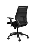 Back view of the SitOnIt Hexy ergonomic midback task chair in black frame and black fabric. Kansas City Office Design