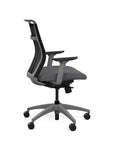 Side view of the SitOnIt Hexy ergonomic midback task chair in gray frame and gray fabric. Kansas City Office Design