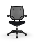 Front view of Humanscale Liberty desk chair showing breathable mesh back and Duron armrests. Kansas City Office Furniture
