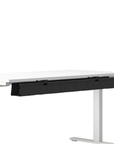 Humanscale NeatTech Cable Management System, Large 48"W, Salzburg Leather Black, front view. Kansas City Office Design.