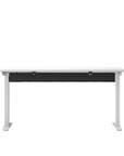 Humanscale NeatTech Cable Management System, Large 48"W, Salzburg Leather Black, back view. Kansas City Office Design.