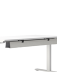 Humanscale NeatTech Cable Management System, Large 48"W, Salzburg Leather Cloud, front view. Kansas City Office Design.