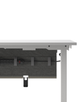 Humanscale NeatTech Cable Management System, Large 48"W, Salzburg Leather Concrete, side view. Kansas City Office Design.