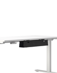 Humanscale NeatTech Cable Management System, Mini 24"W, Salzburg Leather Black, front view. Kansas City Office Design.