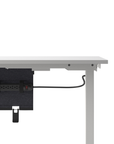 Humanscale NeatTech Cable Management System, Mini 24"W, Salzburg Leather Black, side view. Kansas City Office Design.