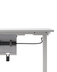 Humanscale NeatTech Cable Management System, Mini 24"W, Salzburg Leather Cloud, side view. Kansas City Office Design.