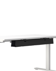 Humanscale NeatTech Cable Management System, Small 38"W, Salzburg Leather Black, front view. Kansas City Office Design.