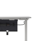 Humanscale NeatTech Cable Management System, Small 38"W, Salzburg Leather Black, side view. Kansas City Office Design.