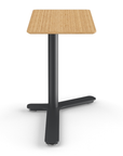 Front View of the Humanscale Mini Float Height Adjustable Table. Bamboo Top with Black Base. Kansas City Office Furniture