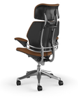 Freedom Ergonomic Executive Chair with Headrest, Polished Aluminum, Saddle Leather (Corvara), side view. Kansas City Office Design.