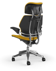 Humanscale Freedom executive chair with headrest, Polished frame with Steelcut Trio 0664 , back view. Kansas City Office Design.