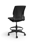 Humanscale World LM stool in black mesh seat and black frame, back view. Kansas City Office Design.