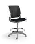Humanscale World LM stool in black seat and gray frame, front angled view. Kansas City Office Design.