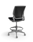 Humanscale World LM stool in black seat and gray frame, back view. Kansas City Office Design.