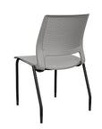 Back view of a SitOnIt Lumin 4Leg Stack Chair in gray color with black frame. Kansas City Office Design.