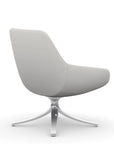 Back view of the 9to5 Lilly lounge chair in polished swivel base and tinsel vinyl Fabric. Kansas City Office Design