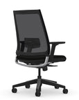 Back view of the 9to5 seating Luna highback task chair in black frame and black fabric. Kansas City Office Design.