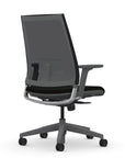 Back view of the 9to5 seating Luna highback task chair in gray frame and black fabric. Kansas City Office Design.