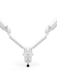 Back view of the SitOnIt Mobi Dual Monitor Arm in White. Kansas City Office Design.