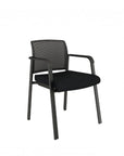 Praxton Side Chair with Black fabric seat, mesh back, and frame. Ergonomic Desk chair Kansas City, Missouri.