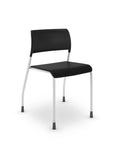Black AIS Pierce chair with silver frame on a white background. Kansas City Office Design