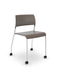 Brownstone AIS Pierce chair with silver frame & casters on a white background. Kansas City Office Design
