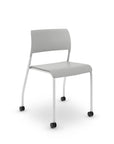 Gray AIS Pierce chair with silver frame & casters on a white background. Kansas City Office Design