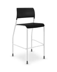Black AIS Pierce bar stool with white legs on a white background. Kansas City Office Design