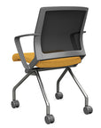 Back view of the SitOnIt Movi Nesting Chair in gold fabric and gray frame. Kansas City Office Design.