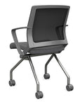 Back view of the SitOnIt Movi Nesting Chair in gray fabric and gray frame. Kansas City Office Design.