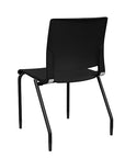 Back view of the SitOnIt Rio 4Leg Stacking chair in black poly with black frame. Kansas City Office Design.