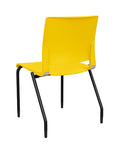 Back view of the SitOnIt Rio 4Leg Stacking chair in yellow poly with black frame. Kansas City Office Design.