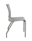 Side view of the SitOnIt Rio 4Leg Stacking chair in gray poly with silver frame. Kansas City Office Design.