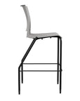 Side view of the SitOnIt Barstool in black frame with gray poly shell. Kansas city office design.